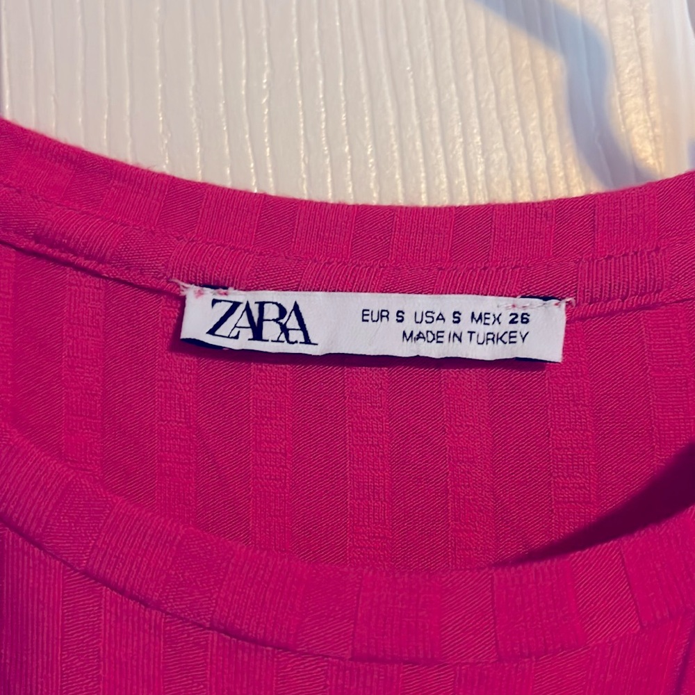 💕 ZARA Bloggers Fav Hot Pink Maxi Ribbed Knit Dress. Size SMALL. Sweater Dress - Picture 9 of 9